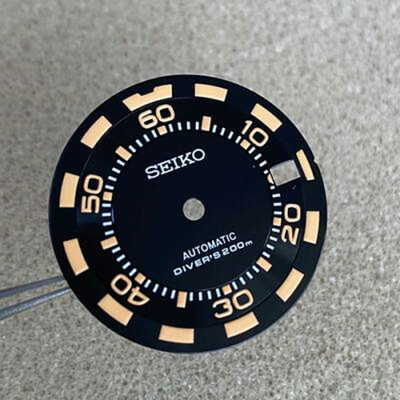 New style C3 lume Black  w/date Dial  for skx007 NH35 7S26 4R  28.5mm