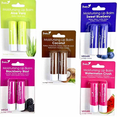 Feuchtigkeitsspendender Lippenbalsam Pack Kokos Aloe Vera Beere Wassermelone hübsche Sorte