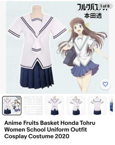 Fruits Basket Cosplay Costume Tohru Honda Cosplay Uniform JK Girl Sailor Uniform - Picture 1 of 23