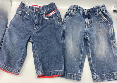 2 Pairs of Baby Jeans Size 12 Months My First Levis and Roca Wear Jeans