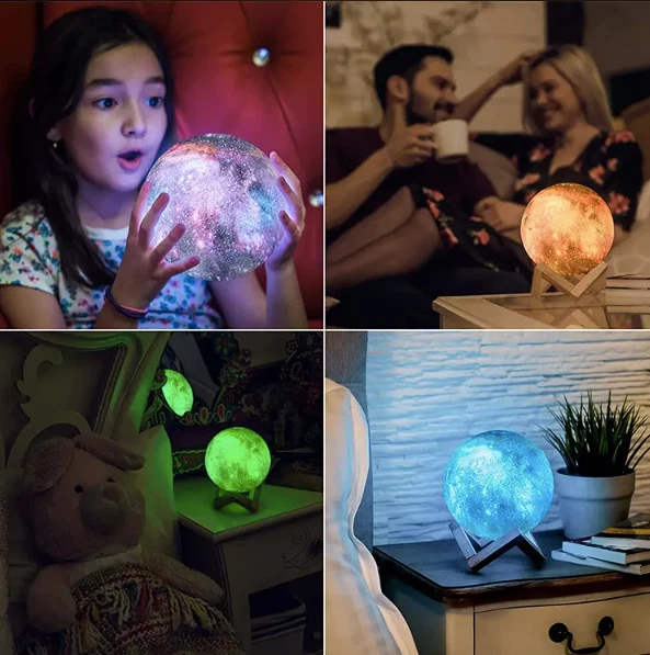 Moon Lamp Galaxy 5.9 inch 16 LED Colors 3D Night Light Remote /Touch /Tap USB - Image 4 of 4