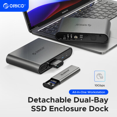 ORICO Dockingstation Deck Dual M.2 NVME SSD Gehäuse Steam Dock M.2-SSD-Gehäuse