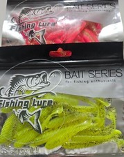 20x green premium fish lures 6cm gold vis shiney soft tail artificial bait perch