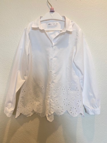 Cute Zara Kids Girls White Embroidered 
