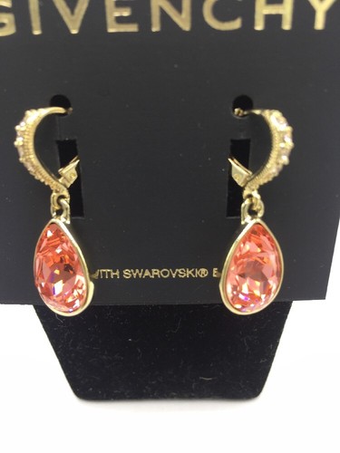 $38 Givenchy Peach Teardrop Earrings #607 - Picture 7 of 9