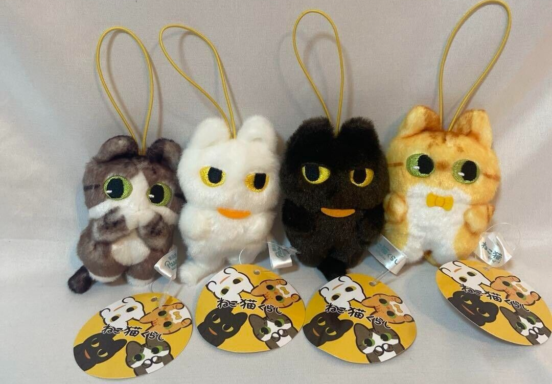 Nekoneko Kurashi SET 4 Mascot Cat cat life Fluffy Plush Doll 8cm