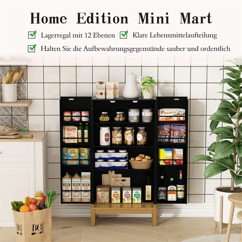 Mueble Despensa Cocina 45"" con Borde Dorado con Puertas y Estantes Ajustables NUEVO Foto 4 de 4