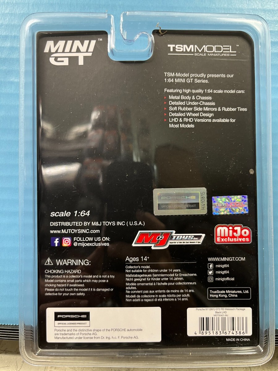 1/64 MINI GT PORSCHE 911 GT2 RS BLACK 1 OF 3960 WEISSACH 1/64 MINI GT PORSCHE 911 GT2 RS BLACK 1 OF 3960 WEISSACH