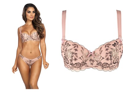 AXAMI BÜGEL BH PINK pink rosa netz tüll abnehmbare träger  v-9511 clubwear 