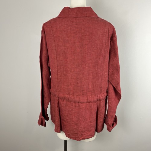 Vintage FLAX Engelhart Linen Jacket Blazer Lagenlook Cottagecore Large - Picture 5 of 6