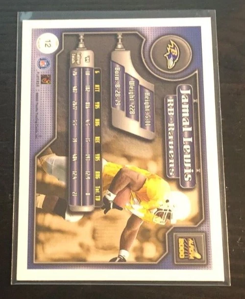 2000 Pacific Aurora JAMAL LEWIS Rookie Card RC #12 Ravens - Image 2 of 2