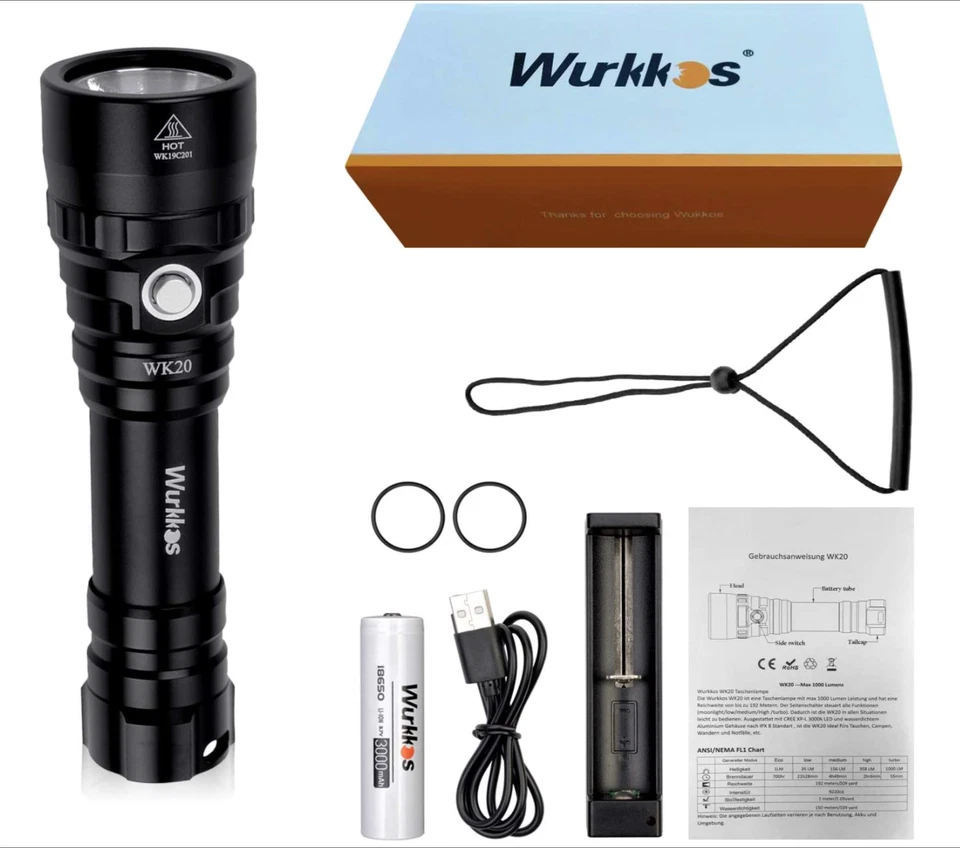 Lampe De Plongée Torche Sous Marine Phare Eclairage Professionnel Chasse Pêche F - Photo 4/4