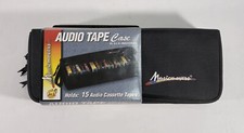 Vintage 15 Cassette Tape Carrying Bag Holder Storage 90s Black NEW in Package