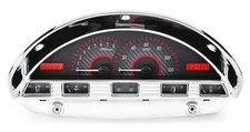 Dakota Digital 56 Ford Pickup Truck Analog Gauges Kit Carbon Red Vhx-56f-pu-c-r