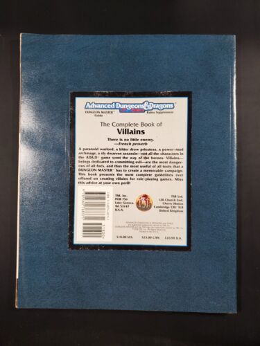 Advanced Dungeons & Dragons 2e Il Libro Completo dei Cattivi TSR Originale - Foto 3 di 14