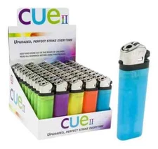 CUE II Neon Disposable Cigarette Lighters 50ct 100ct 250ct 500ct Wholesale Lots