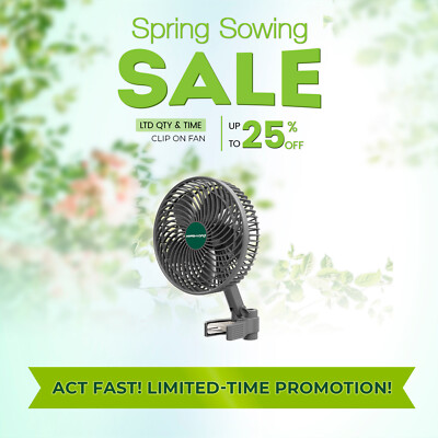 MARS HYDRO Upgraded 6''Oscillating Smart Clip on Fan w/EC Motor, Adjustable Tilt