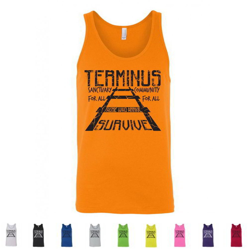 Terminus Those Who Arrive Survive The Walking Dead Gift TV Merch Mens Tank Tops