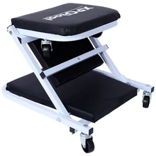 Mechanic Stool Creeper Seat 36'' 300Lbs 2 in 1 Folding Rolling Garage Stool