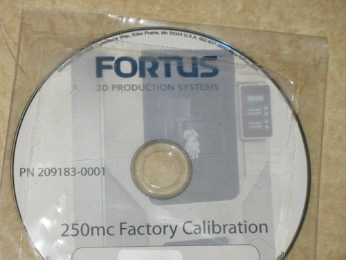 FORTUS 250MC 3-D PRINTER FACTORY CALIBRATION CD OR DVD