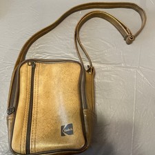 VTG Kodak Brown Pleather Camera Bag Cross Body Made in USA 833