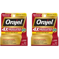 2 Pack OraJel 4x Toothache and Gum Fast Acting Pain Relief Gel, .25 oz
