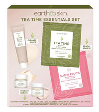 earth to skin Tea Time Essentials Skin Care Set Cleanser Creams Masks