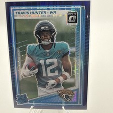 2025 Panini Donruss Optic Rated Rookie Travis Hunter #201 Purple Shock Prizm (RC