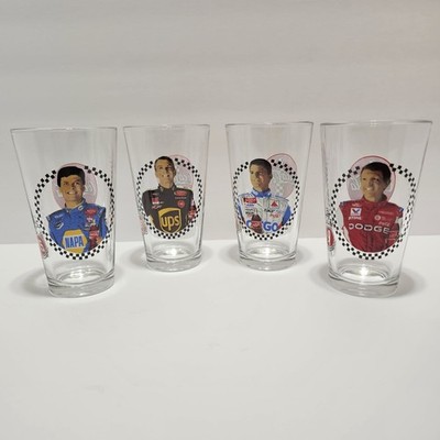 Coca Cola Nascar racing pint glasses #9 Dodge/ #15 Napa/ #99 Citg0/#88 UPS