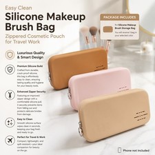 1x Portable Silicone Makeup Brush Organizer Pouch Portable Cosmetic Storage Case