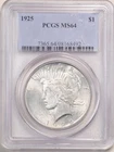 1925 $1 Peace Silver Dollar MS64 PCGS 08168492