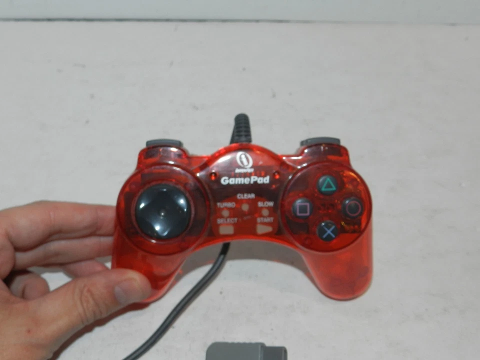 Red Interact Performance GamePad Controller Sony Playstation 1 PS1 Tested - Image 2 of 3