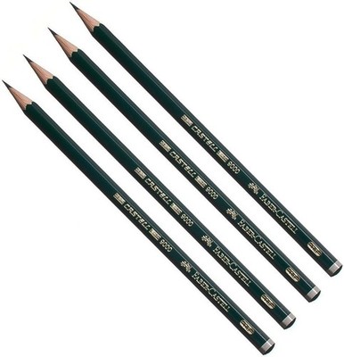 Faber-Castell pencils, Castell 9000 graphite 1 Count (Pack of 4), 5H