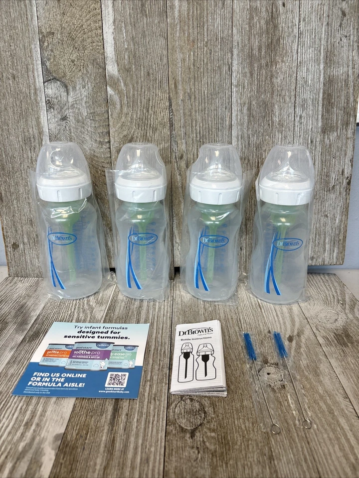 Caja abierta - Paquete de 4 biberones Dr. Brown's Natural Flow® cuello ancho 9 OZ Foto 2 de 3