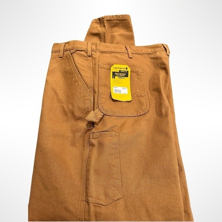 Carhartt B11 Loose Fit Washed Duck Utility Work Pants Men 44x36 Brown Carpenter thumbnail 3