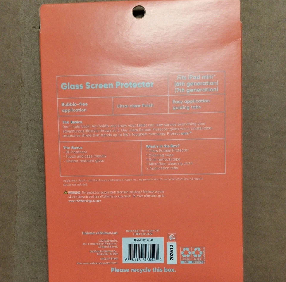 Protect Onn Glass Screen Protector For iPad Mini 1 2 3 Tempered Glass - Image 2 of 2