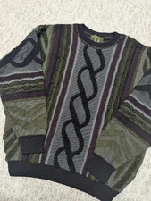 vintage TOSANI textured sweater M canada made ABTRACT wool blend coogi HIPHOP