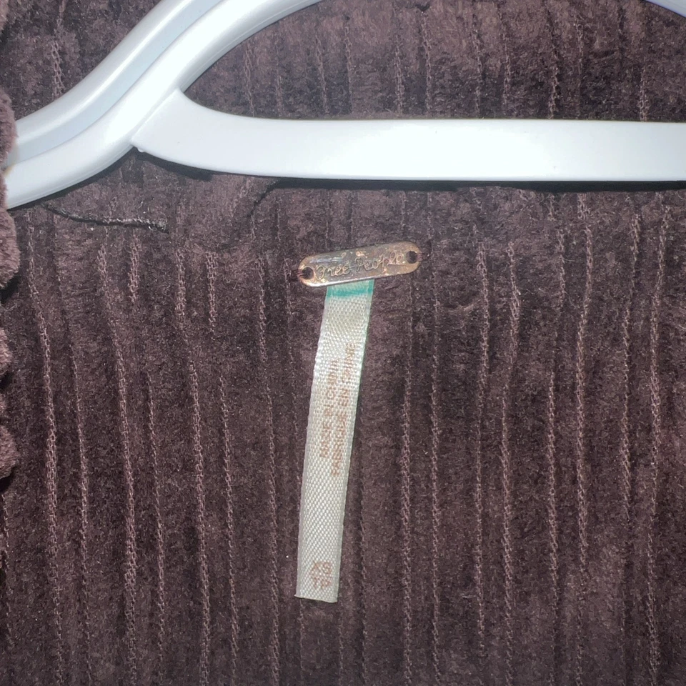 Free People длинный ребристый вельветовый коричневый Тренч бушлат пальто мягкий XS ретро - Изображение 3 из 4