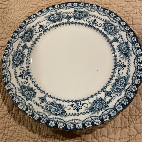JHW& Sons Blue Maltese Set of (8) Dessert plates 7" round- stunning gold guild - Picture 12 of 24