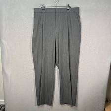 Uniqlo Womens Size XXL 34-35 Gray Pleated Dress Pants Waist Polyester Blend