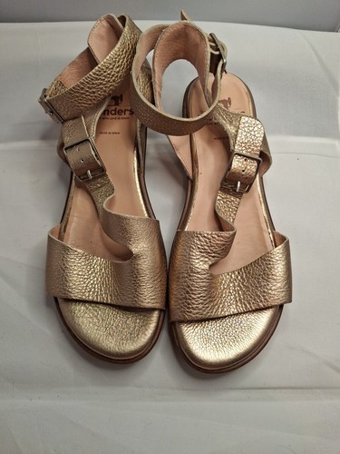 Wonders Leder Wickel Knöchel Damen Gold Sandalen Gr. 37 (6,5) - Bild 7 von 10