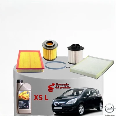 KIT TAGLIANDO 4 FILTRI E OLIO OPEL MERIVA B 1.7 CDTI 81KW 110CV DAL 2010 ->