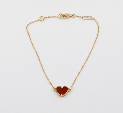 Van Cleef & Arpels VCA Sweet Alhambra Rose Gold Carnelian Bracelet
