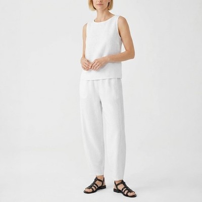 Eileen Fisher NWT Slubby Organic Cotton Linen Lantern Pant, PP-3X