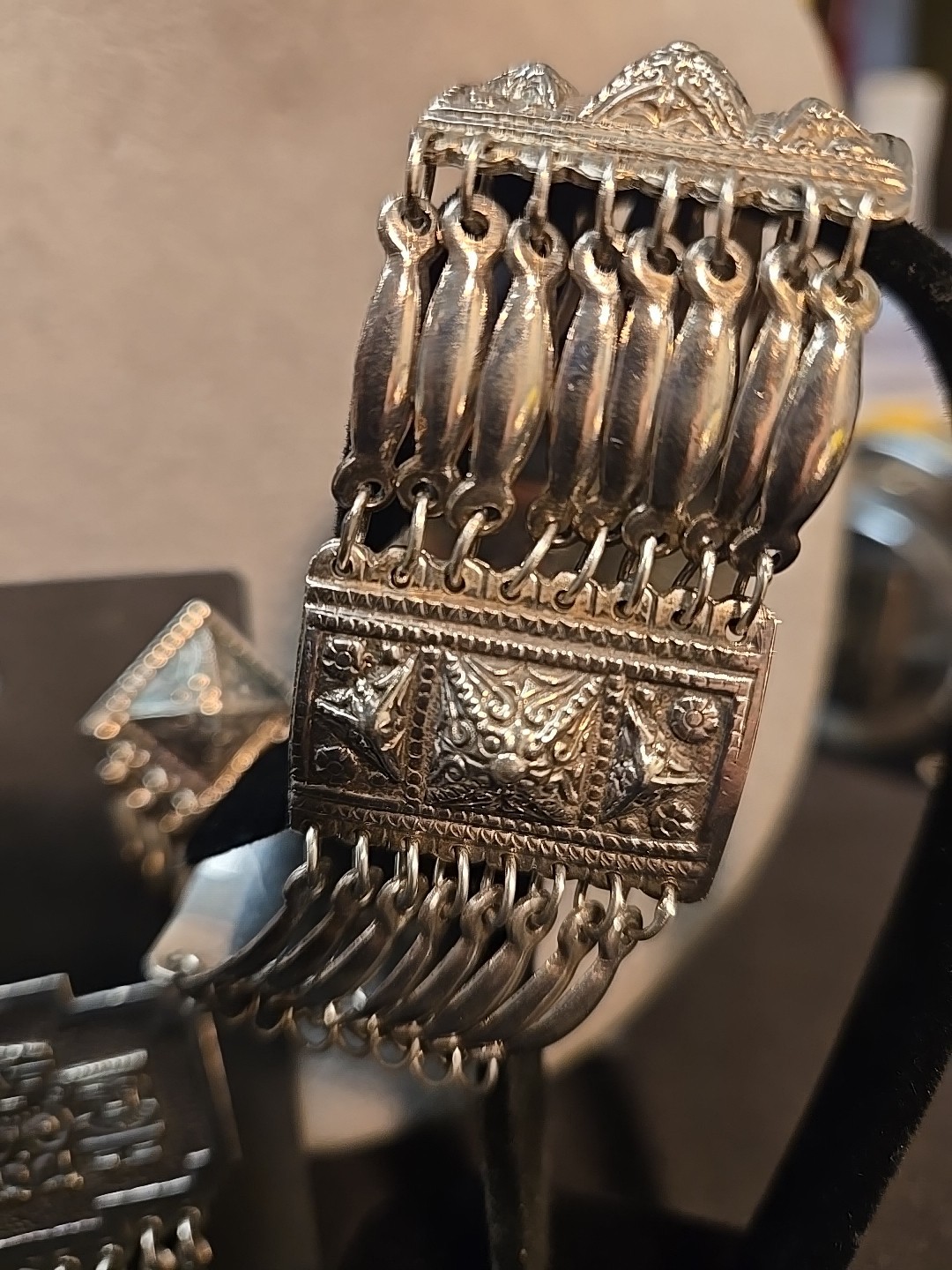 Stunning Aztec Pattern Sterling Silver *Bracelet … - image 3