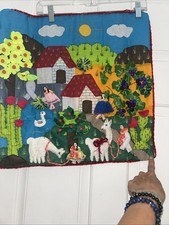 ARPILLERA Peruvian Folk Art Handmade Tapestry...