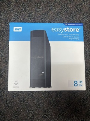 New Western Digital WD External Easy Store 8TB USB-A to USB-A HDD