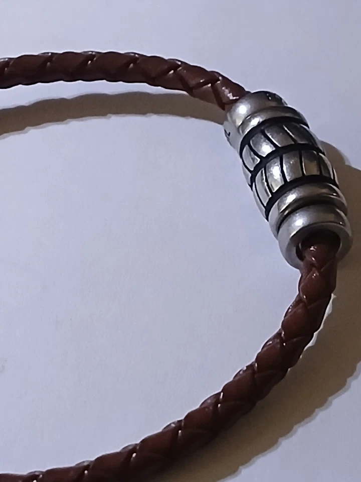 geflochtenes Lederarmband Herren Fossil ca 21 cm lang - Bild 3 von 4