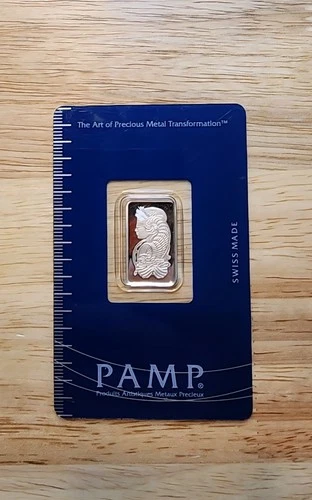 PAMP Suisse Lady Fortuna 2.5 Gram .999 Fine Silver Bar In Mint Assay Card