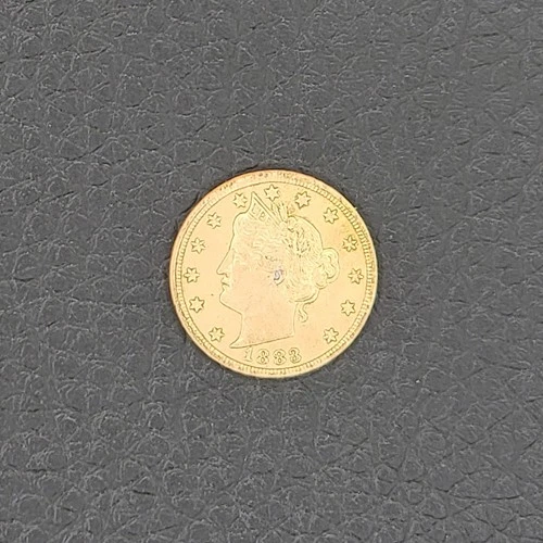Old Vintage 1883 Liberty Head Gold Plated Nickel US Coin Collectible